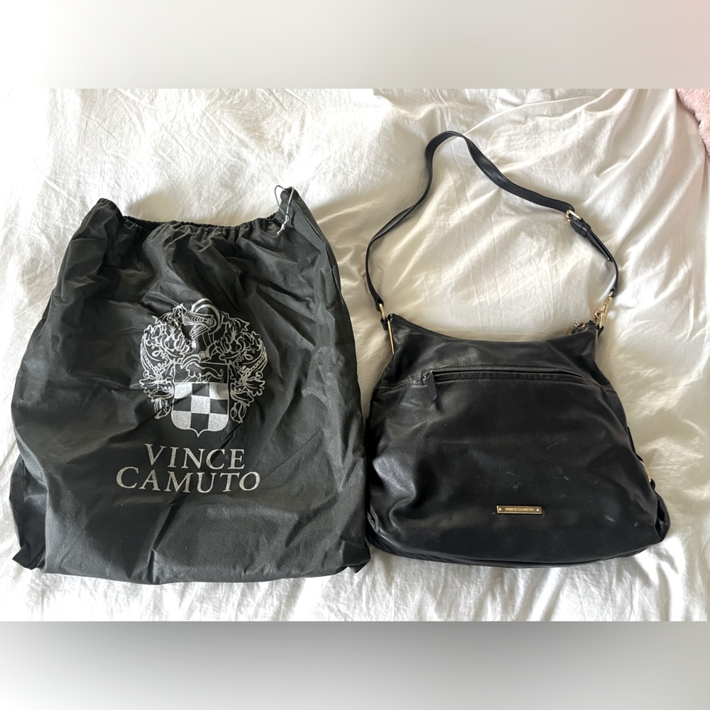 Vince Camuto Black Leather Shoulder Bag
